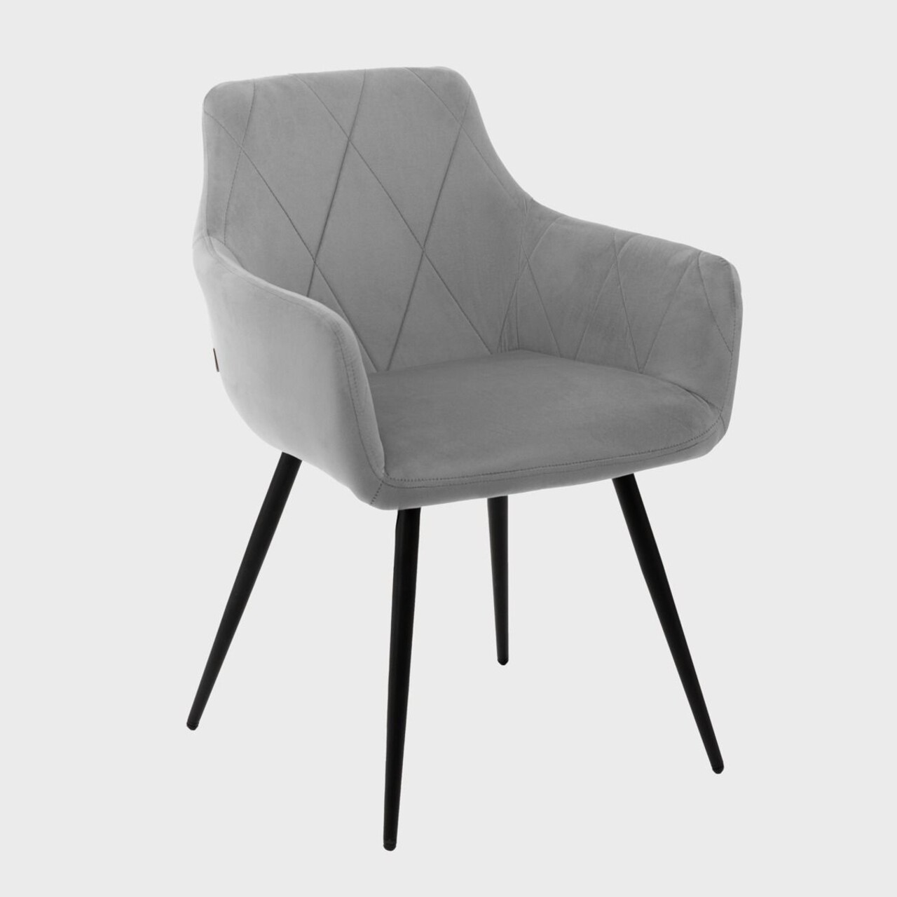 Scaun Fellice, Homla, 61x56x86 cm, metal/catifea din poliester, gri - imagine 7